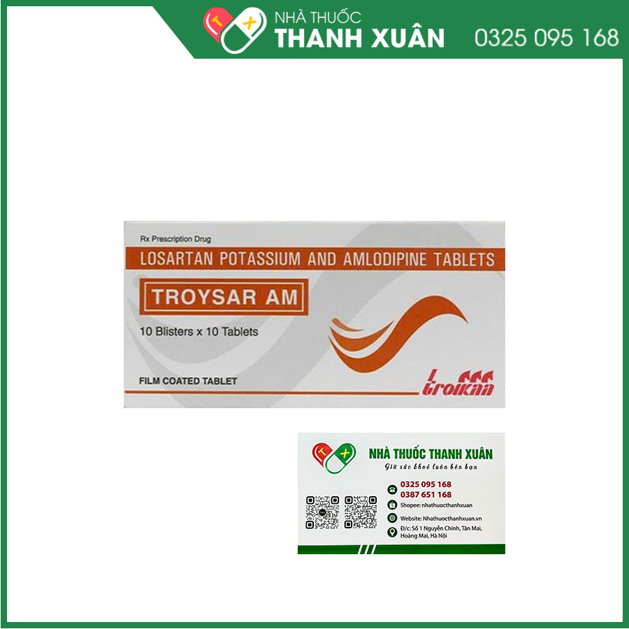 Troysar AM thuốc điều trị tăng huyết áp, đau thắt ngực